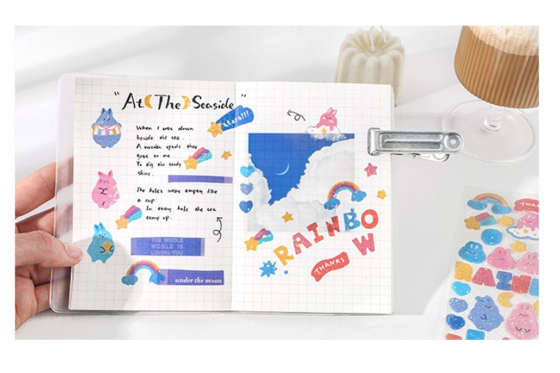 [HCM]Sticker dễ thương Hello Sticker lấp lánh kim tuyến Be Tiny