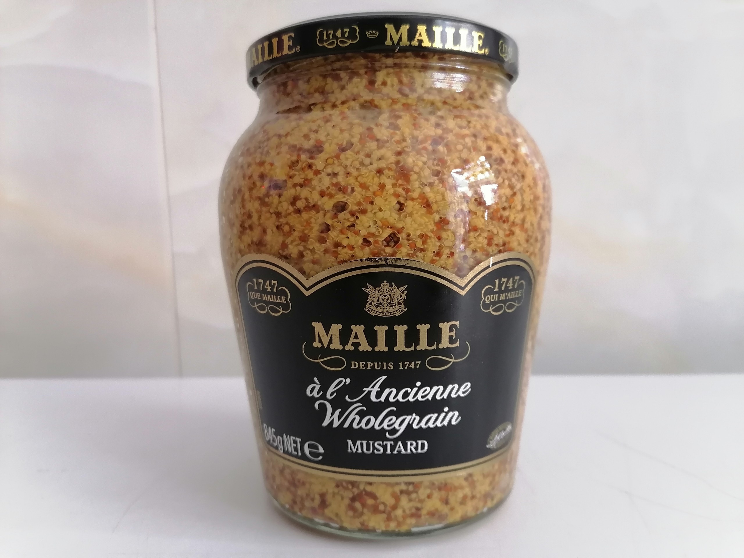 LỌ LỚN 845g NGUYÊN HẠT MÙ TẠT VÀNG France MAILLE Dijon Wholegrain Mustard
