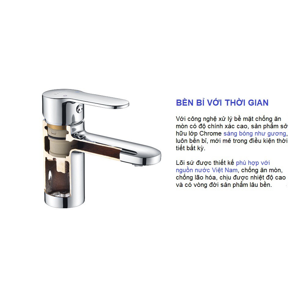 🌟[ CHÍNH HÃNG ] Vòi Lavabo Nóng lạnh Basic BW 603V Đồng mạ (Tặng kèm bộ xả Lavabo)🍀