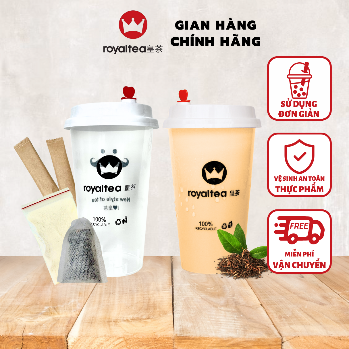 Trà sữa Royaltea Vị Truyền Thống. Trà Sữa Royaltea Tự Pha chính hãng FREE SHIP set trà sữa tự nấu tiện lợi