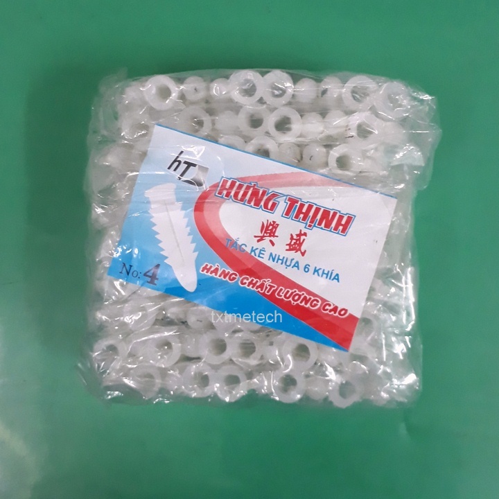 Tắc kê nở nhựa kèm vít (100 bộ)