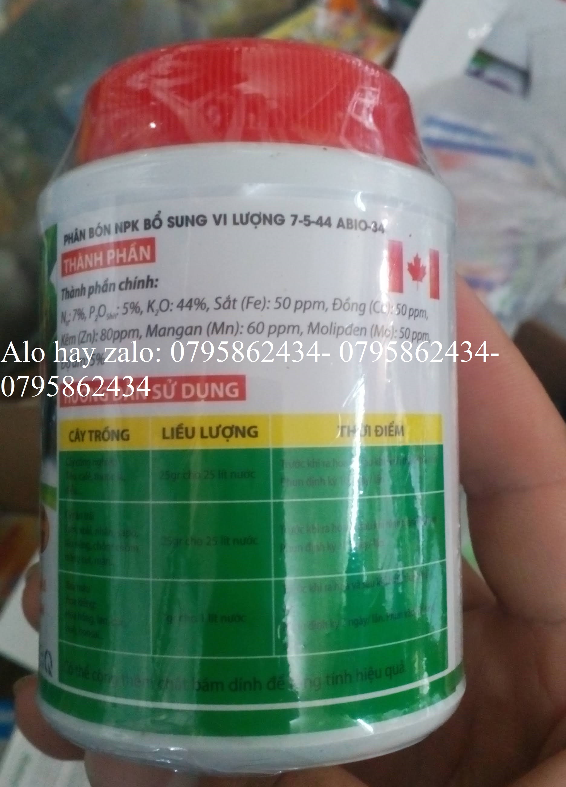 Siêu Kali Phần Lan và CANADA 100gr