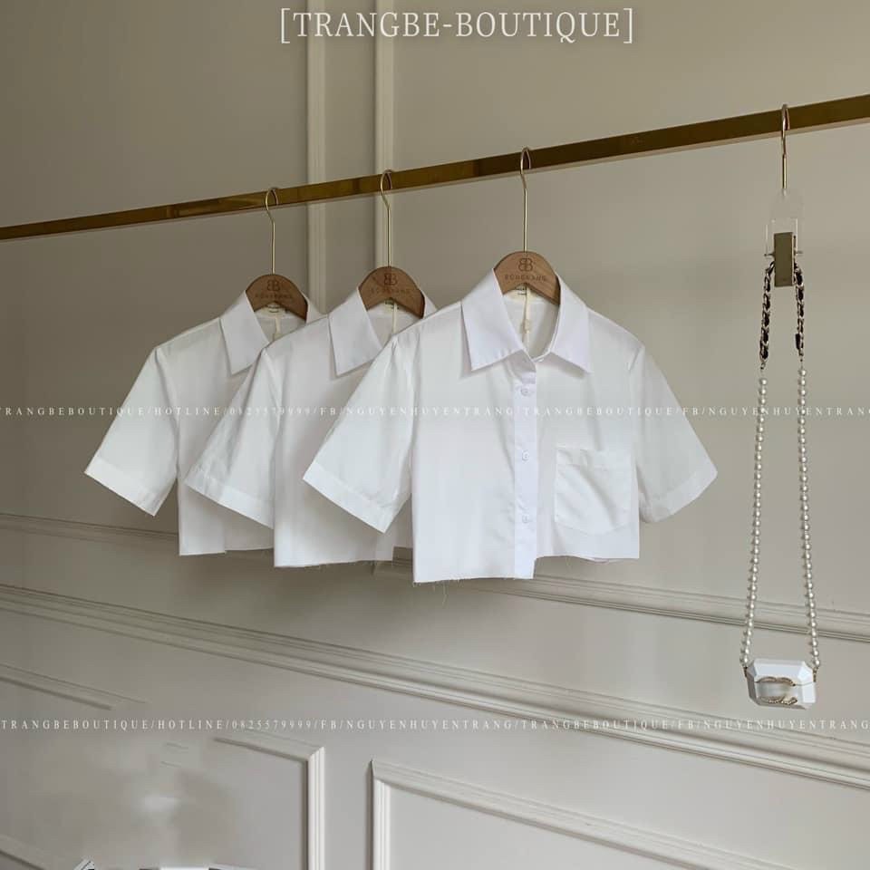 ÁO THUN SƠ MI CROPTOP LỆCH TÀ