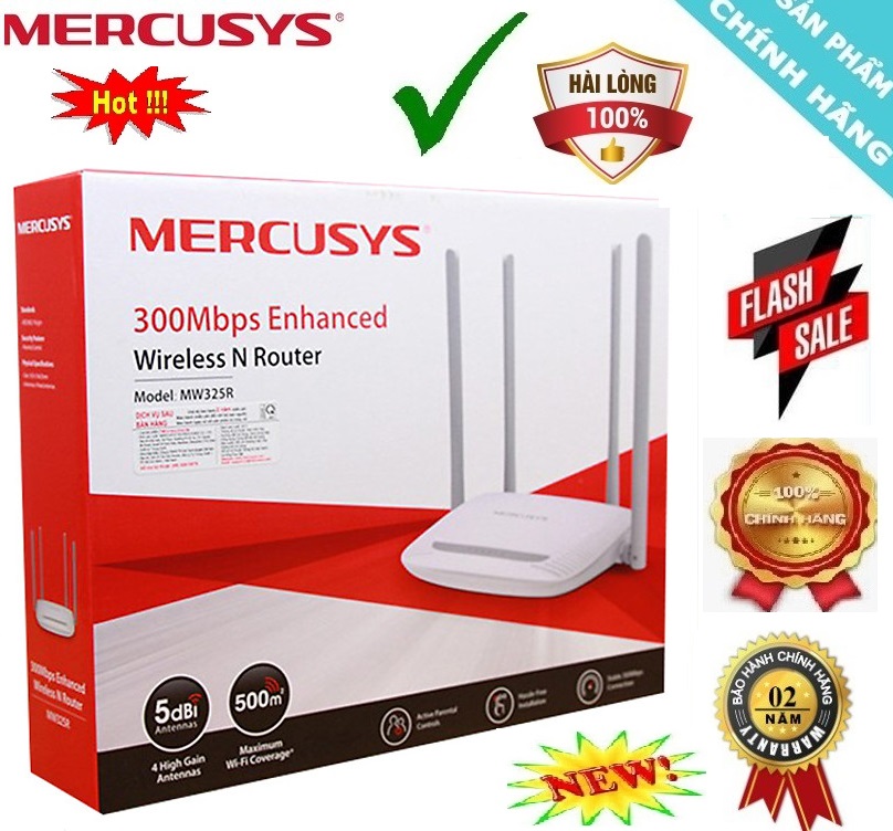 Bộ phát wifi không dây Mercusys MW325R 300Mbps (Trắng)