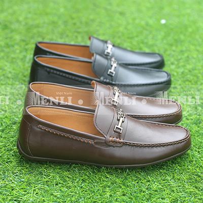 Giày Lười Da Thật Có Đai Kim Loại (GL87)
