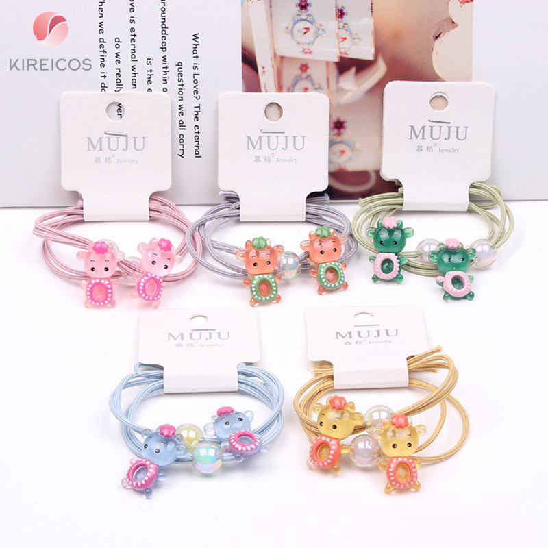 [HCM]Set 2 Sợi Dây Cột Cột Tóc Cho Bé Hình Thú B277 - kireicos
