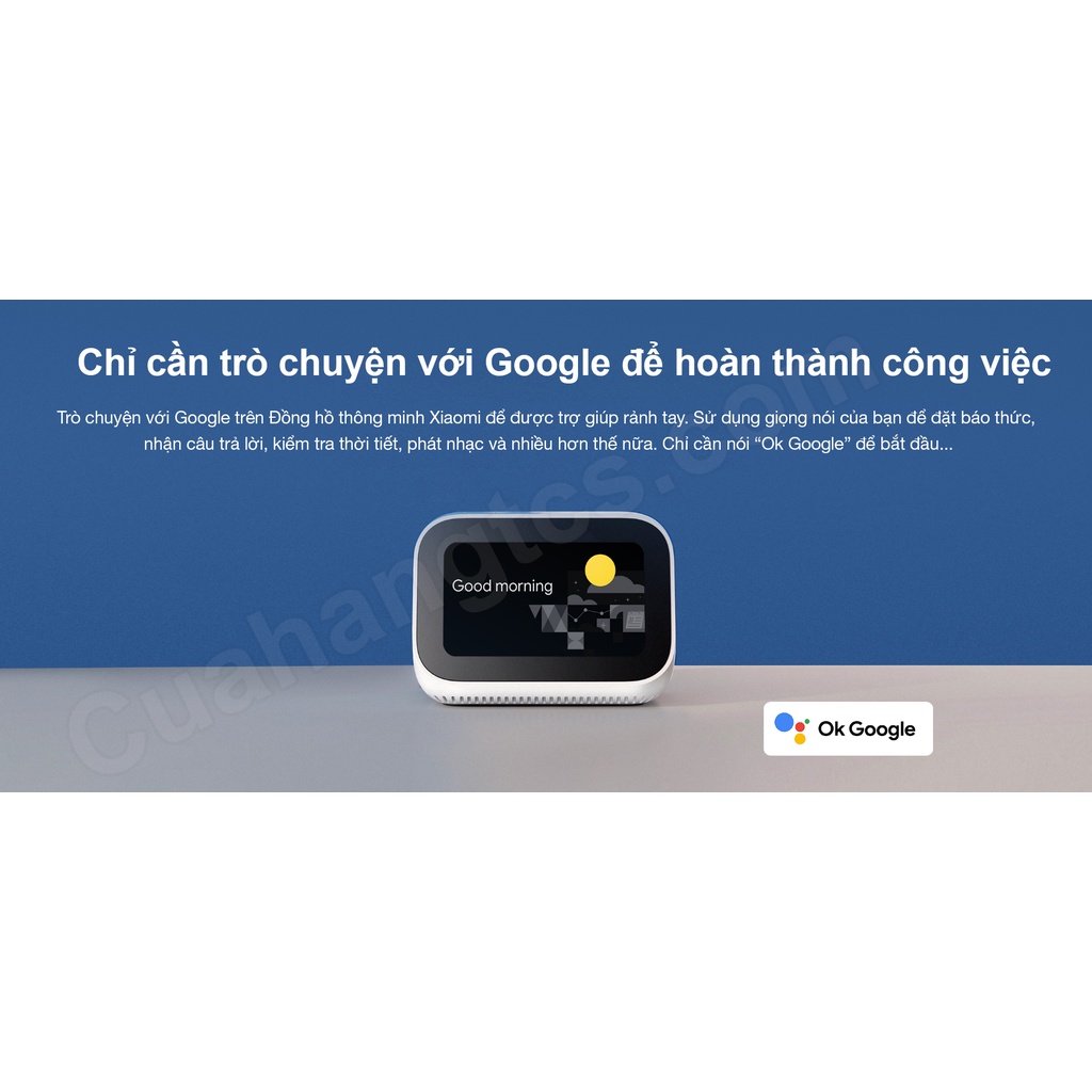 Loa thông minh google Mi Smart Clock bản Quốc Tế ( Ra lệnh giọng nói bằng tiếng anh)