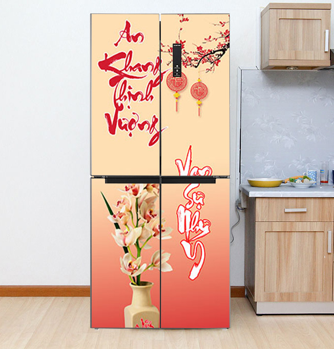 Decal dán Tủ Lạnh Tết chất liệu cao cấp