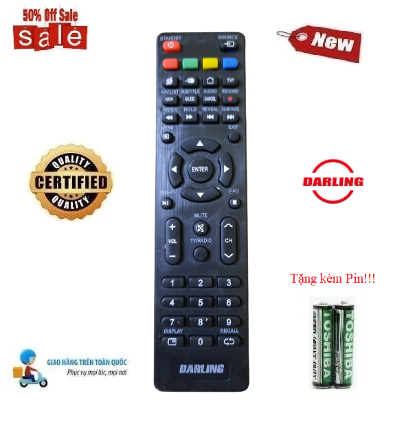 Remote Điều khiển tivi Darling các dòng LED/LCD/Smart TV- Hàng loại tốt mới 100% Tặng kèm Pin