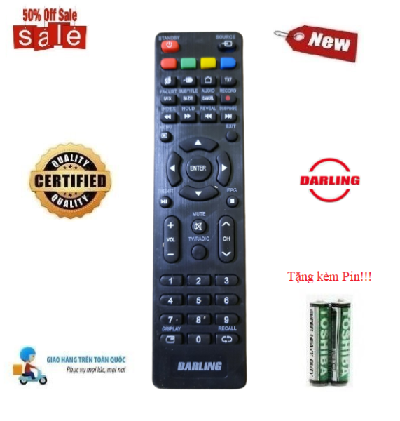 Bảng giá Remote Điều khiển tivi Darling các dòng LED/LCD/Smart TV- Hàng loại tốt mới 100% Tặng kèm Pin