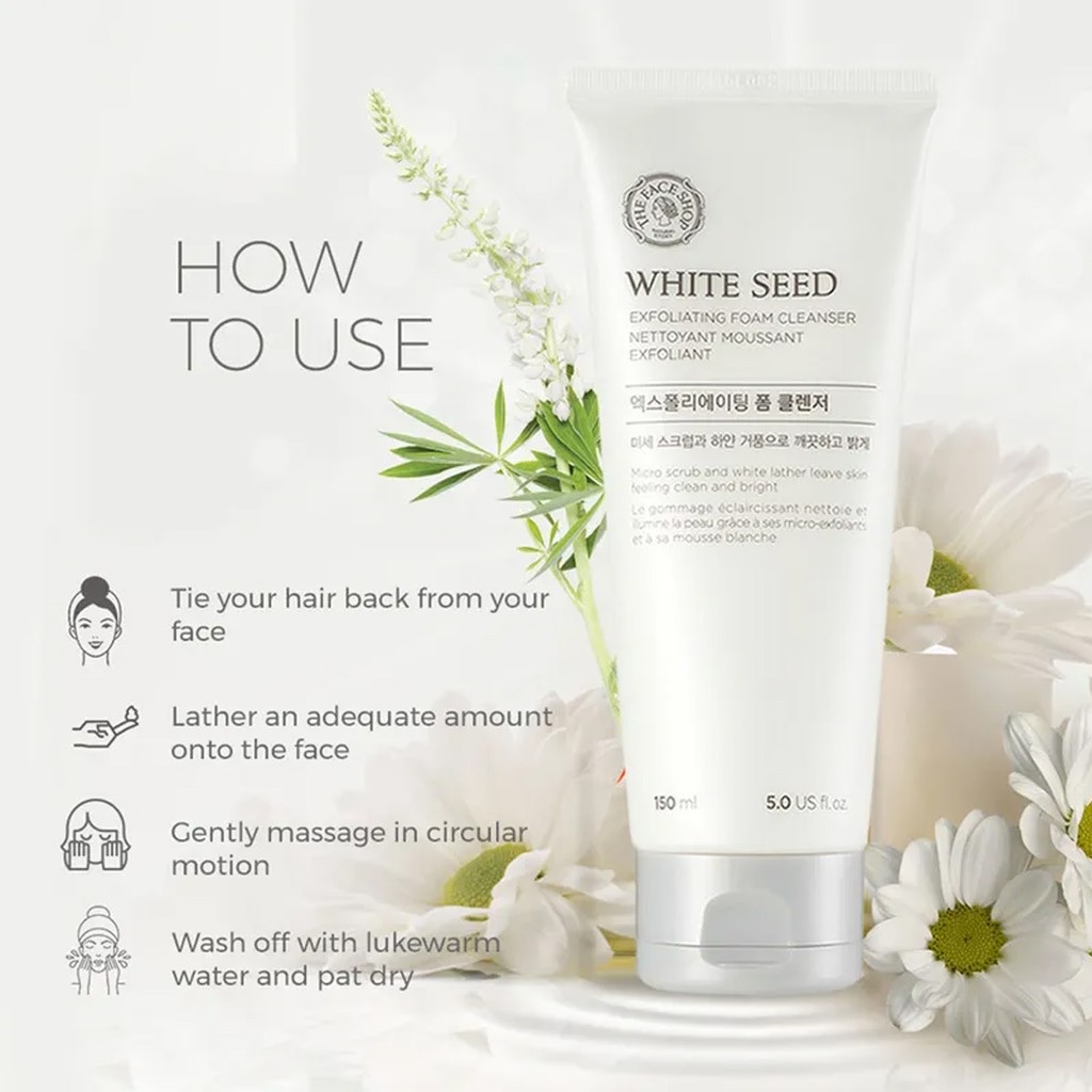 Sữa Rửa Mặt Dưỡng Da Trắng Sáng The Face Shop White Seed Exfoliating Cleansing Foam 150ml