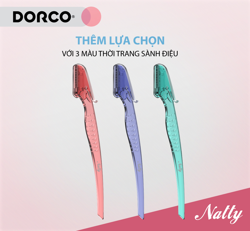Combo 06 dao cạo chân mày DORCO Natty Eyebrow