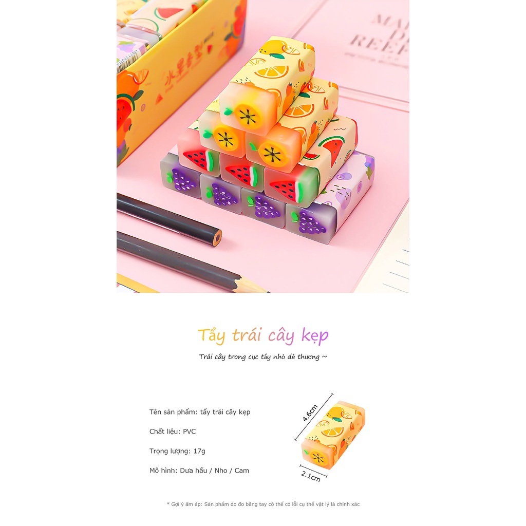 Pencil eraser, gum eraser pencil 2B/4B cute shape