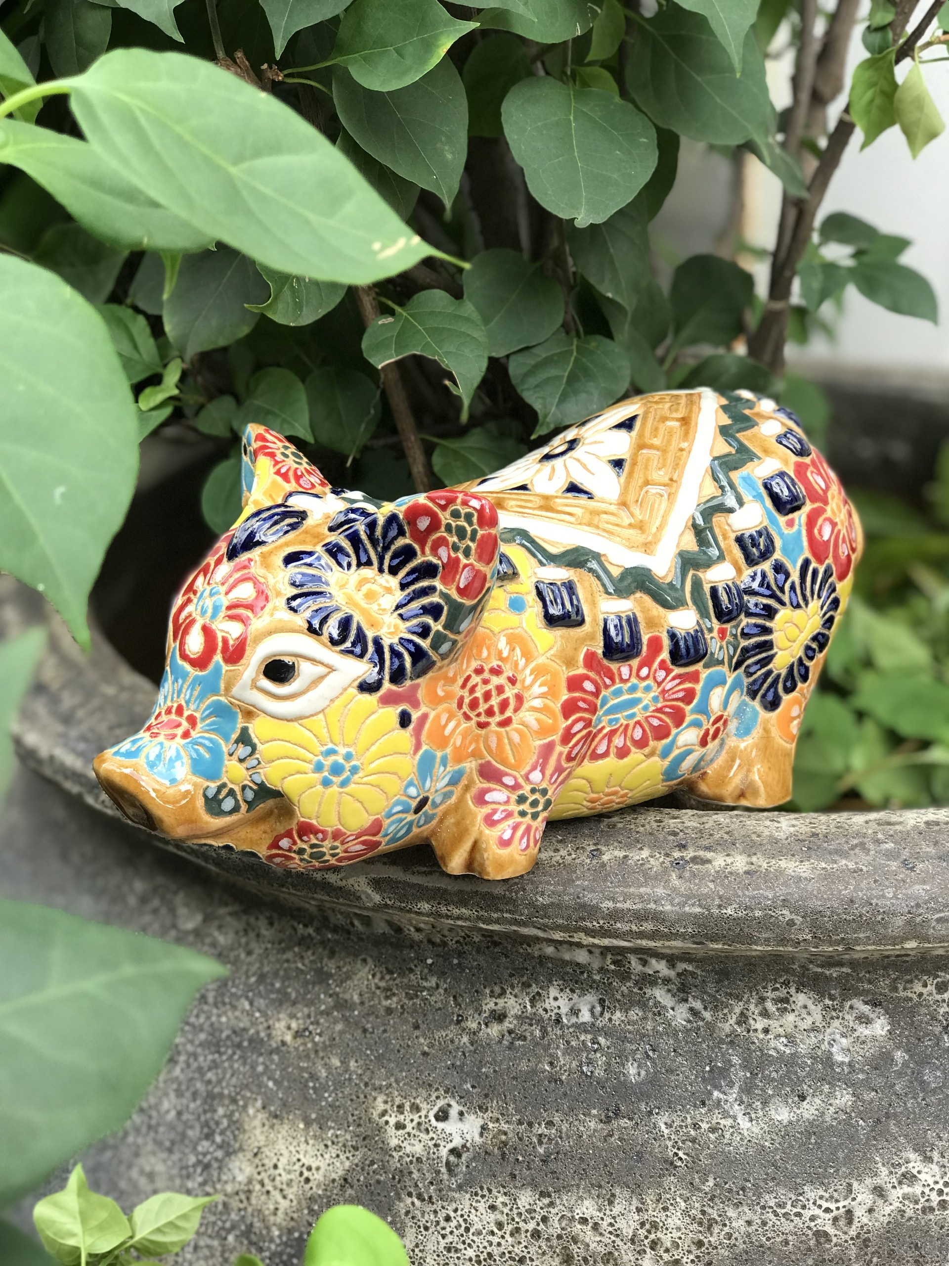 heo bách hoa gốm sứ thủ công trang trí