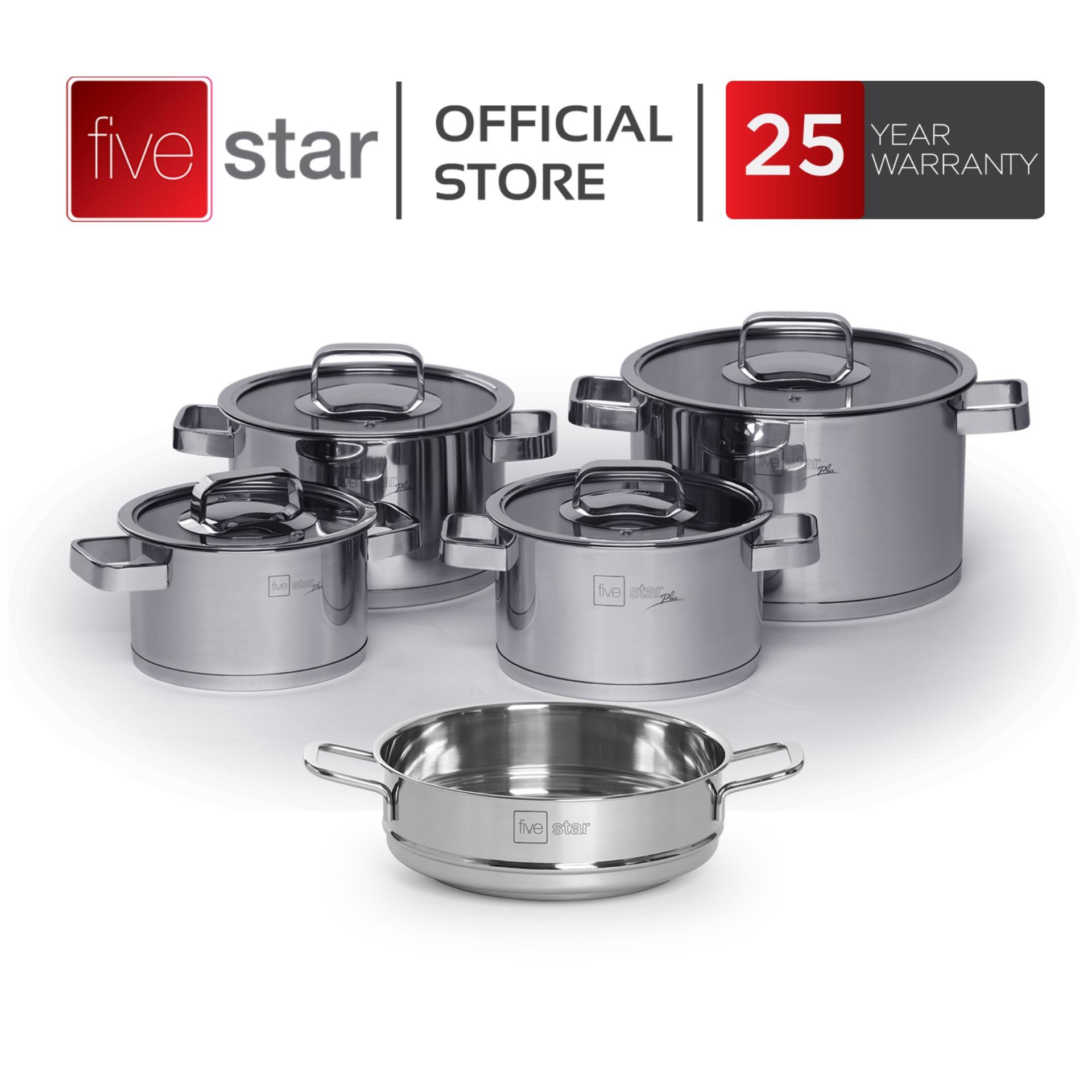 >> BÁO GIÁ BỘ NỒI INOX 3 ĐÁY GỒM 3 NỒI 1 CHẢO 1 XỬNG FIVESTAR FS08CG1 - HÀNG CHÍNH HÃNG | Shopee Lazada Sendo Tiki mới nhất 118 Bộ nồi xửng 3 đáy inox 304 FiveStar Plus FS08CG-304 bếp từ nắp KÍNH ( 1 nồi 16cm x 1 nồi 18cm x 1 nồi 20cm x 1 nồi 24cm x 1 thân xửng 24)cm )