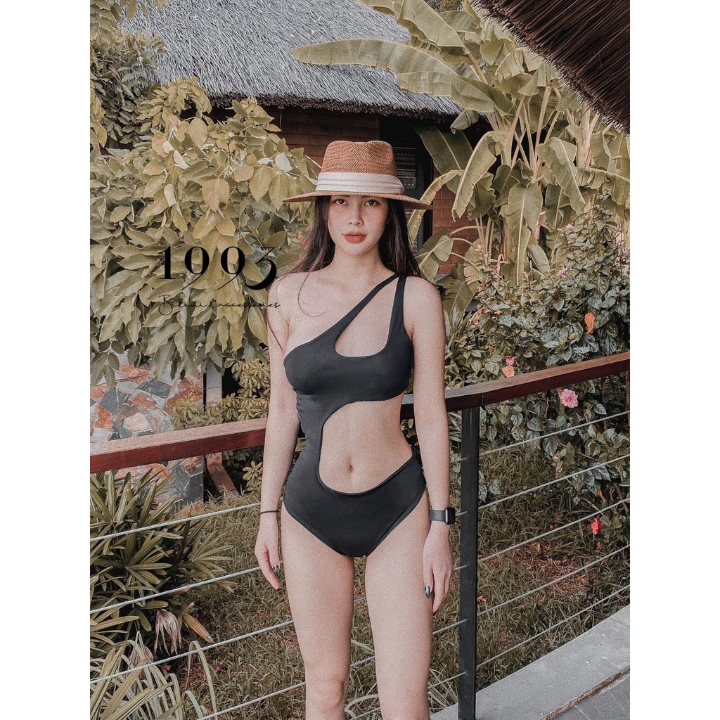 Bikini lệch vai khoét eo sexy ( 4 màu)