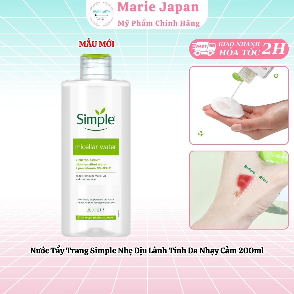 Nước Tẩy Trang Simple Micellar Cleansing Water 200ml