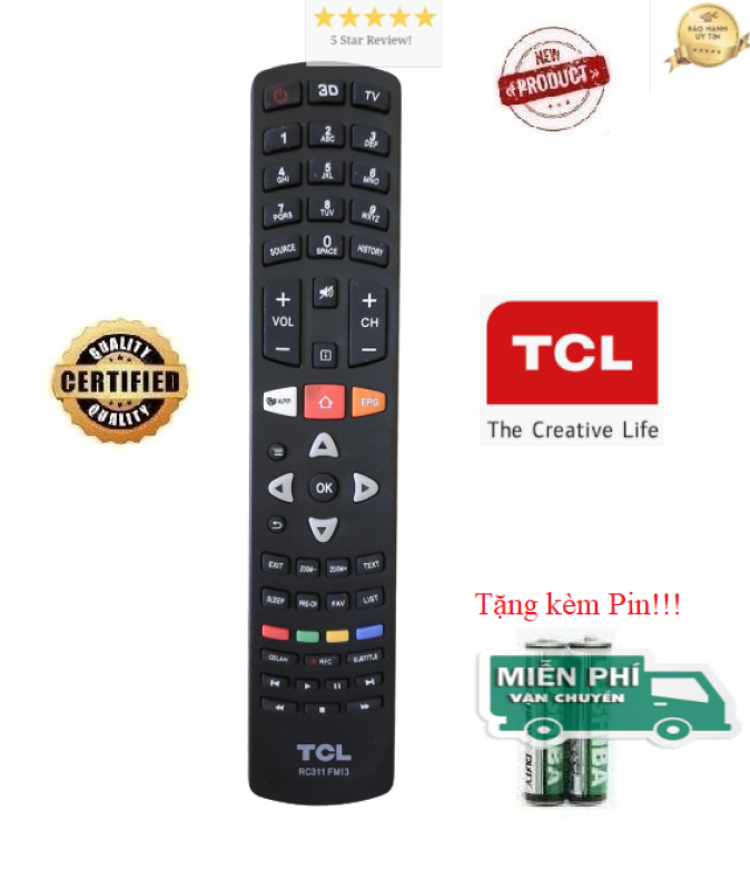 Bảng giá Điều khiển tivi TCL - TV TCL các dòng CRT LCD LED Smart TV- Hàng tốt- ALEX - ALEX - TẶNG KÈM PIN