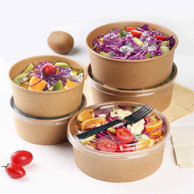 Tô giấy kraft tròn 750ml đựng bánh, thực phẩm,.... set 20-50 hộp