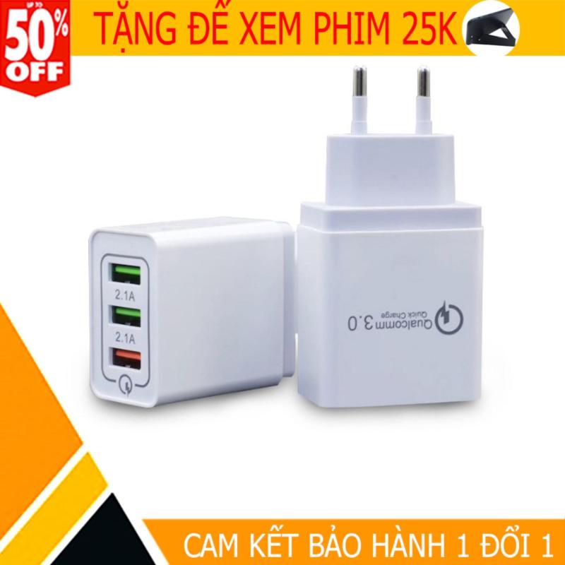 Giá Củ sạc nhanh Qualcomm 3 cổng , cốc sạc nhanh, củ sạc cho iphone, samsung, oppo, huawei