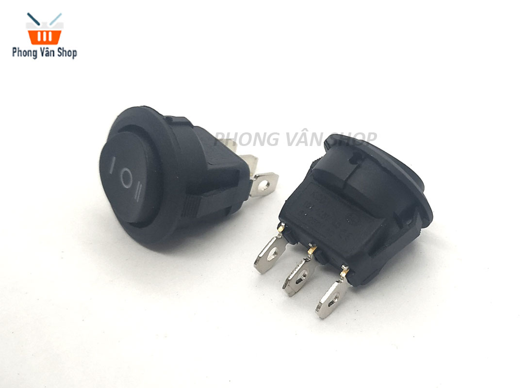 5 Công tắc bập bênh tròn đen - ON-OFF- ON - 3 chân