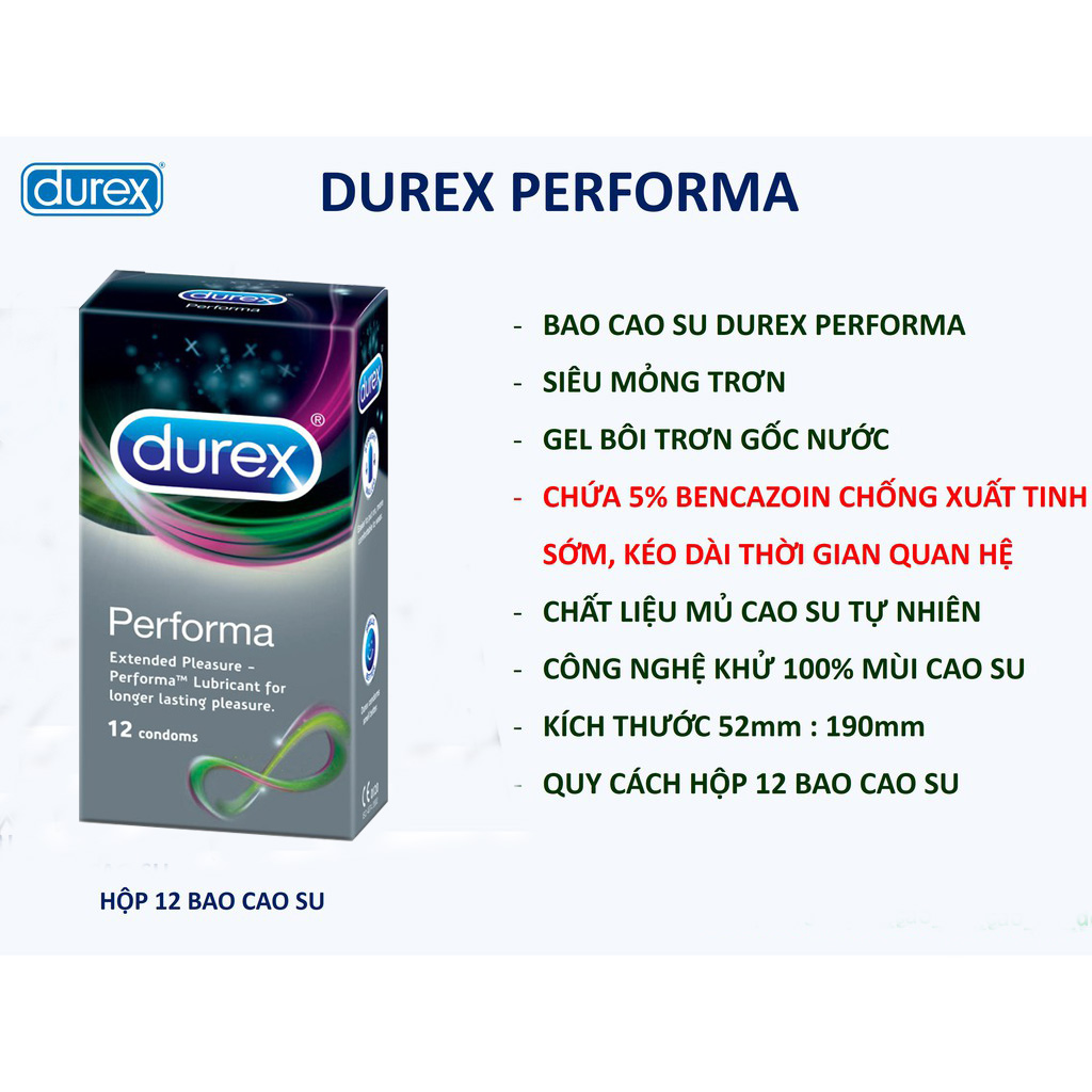 Bao cao su Durex Performa 12 bao