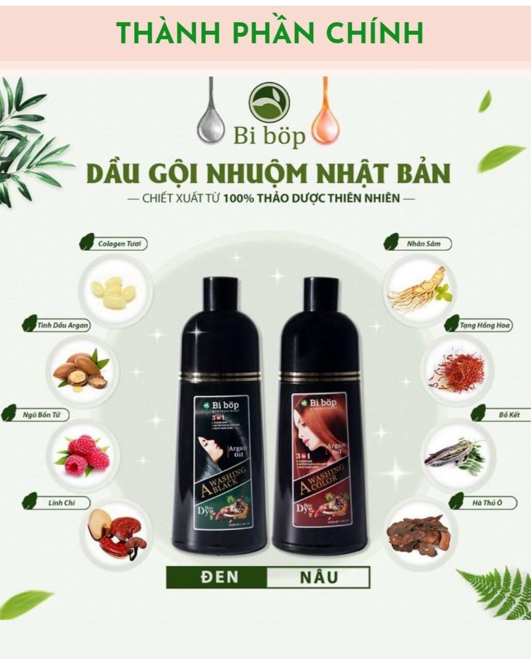 GỘI NÂU, ĐEN THẢO DƯỢC BIBOP COLLAGEN 500ML