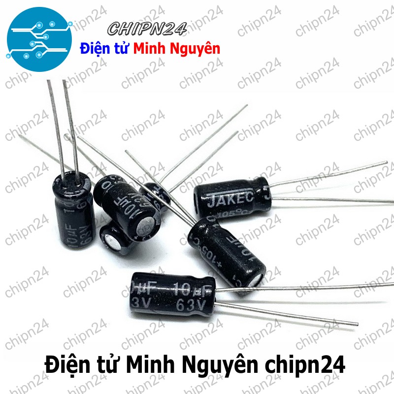 [10 con] (F249) Tụ hóa 10uF 63V Đen (5x11mm) - HH005753