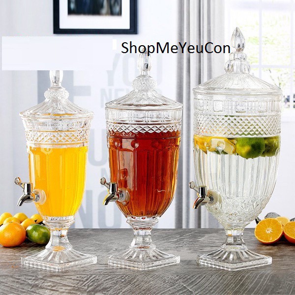 Bình thủy tinh đựng nước có vòi - 2L/3L/ 4,5L.