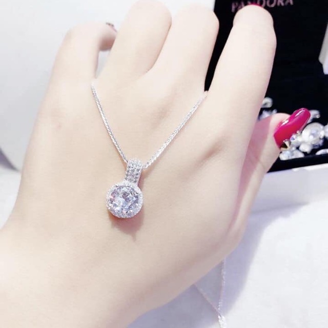 [Hoàn Tiền 20%] Dây chuyền nữ bạc thật vòng cổ mặt đá tròn nổi bật trẻ trung chất liệu bạc ta sáng đẹp/ JQN gian hàng uy tín chất lượng