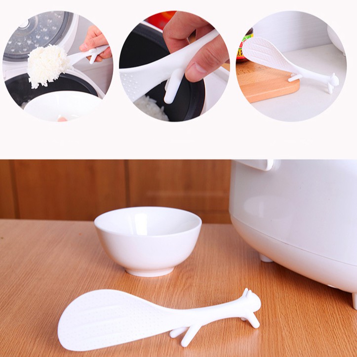 Muỗng thìa xới cơm lúa mạch hình con sóc