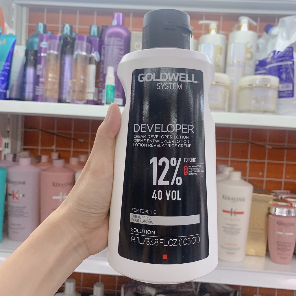[HCM]Dung Môi Pha Màu Nhuộm Topchic Oxy Goldwell 1000Ml