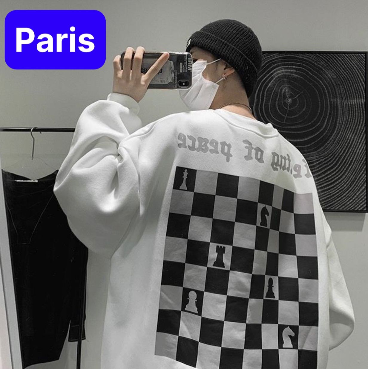 Áo SWEATER - NỈ CHUI CỜ VUA CHẤT NỈ VẢI DÀY PHOM FROM RỘNG NEW SANG CHẢNH NAM NỮ CHỐNG LẠNH NẮNG, NÓNG ĐÔNG HÈ - PARIS FASHION