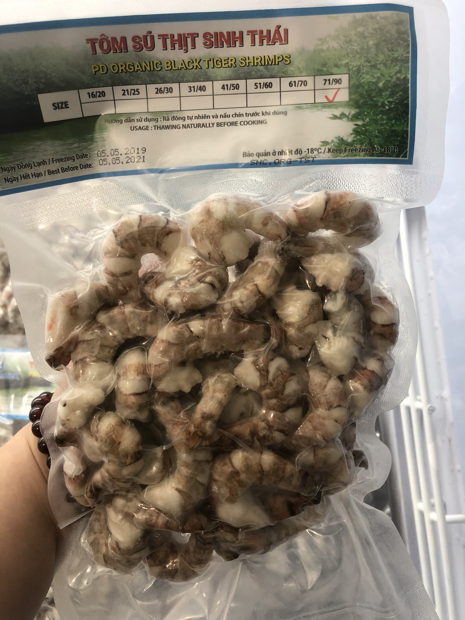 Tôm sú thịt sinh thái 250g, kích cỡ: 71/90
