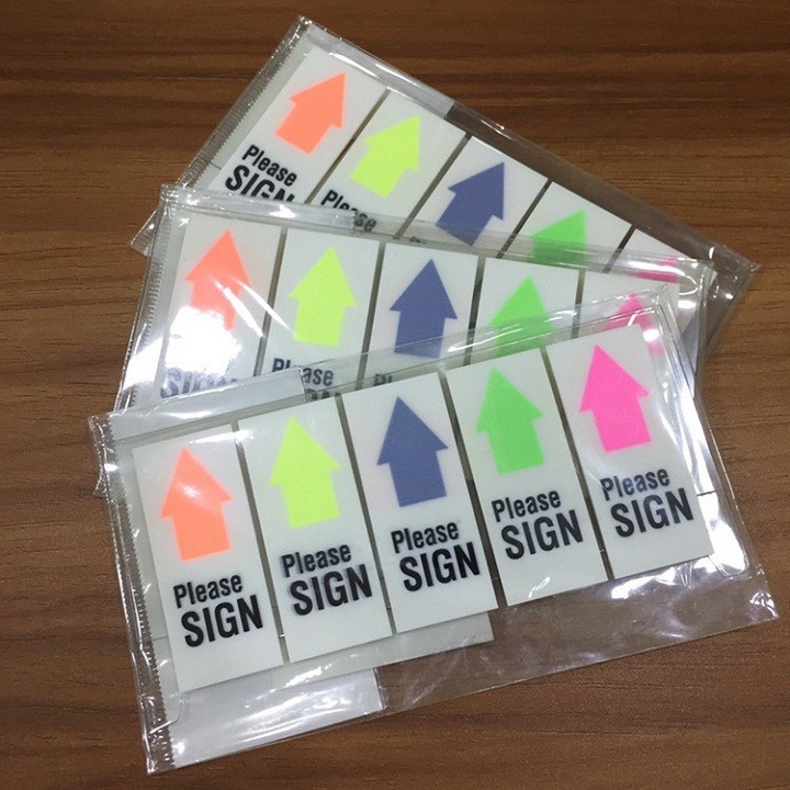 GIẤY NOTE TRÌNH KÝ NHỰA Please Sign  5 Màu