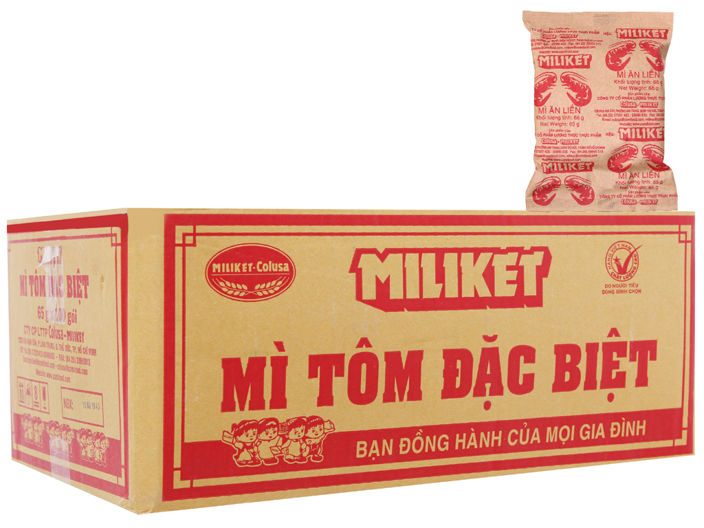 Mì tôm đặc biệt Miliket 4 tôm 80g
