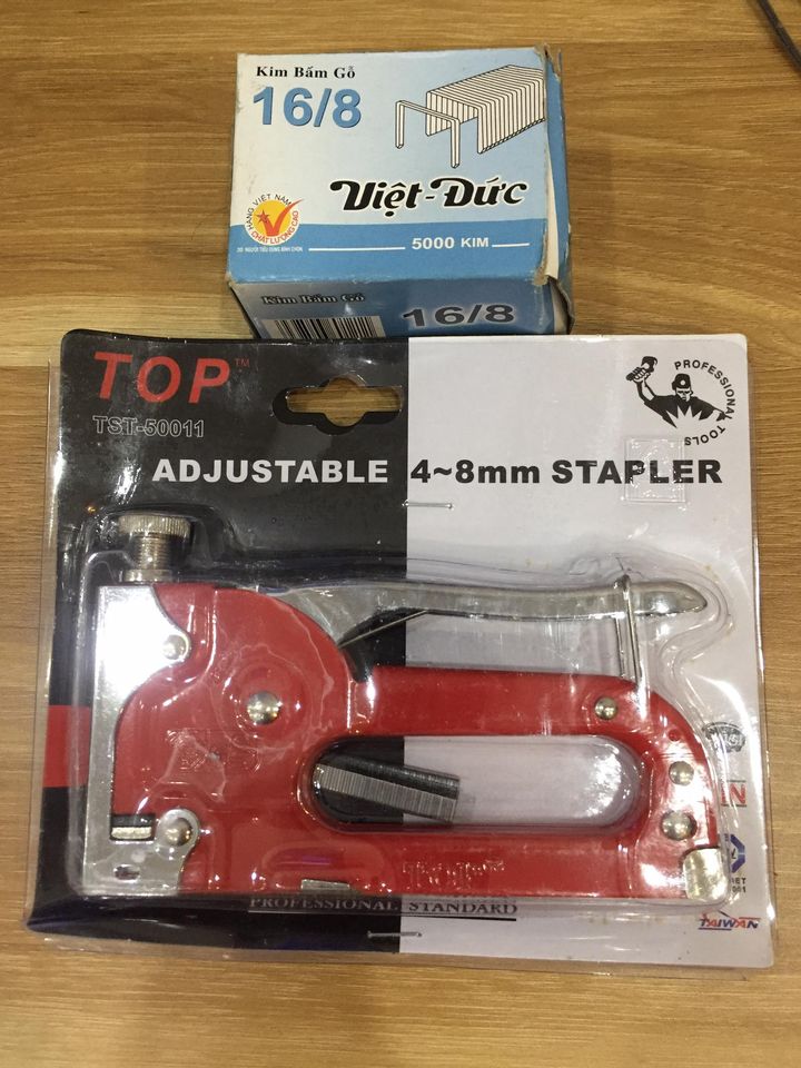 Bộ Máy dập đinh ghim gỗ tự lực TOP tặng 5000 đinh ghim 6m