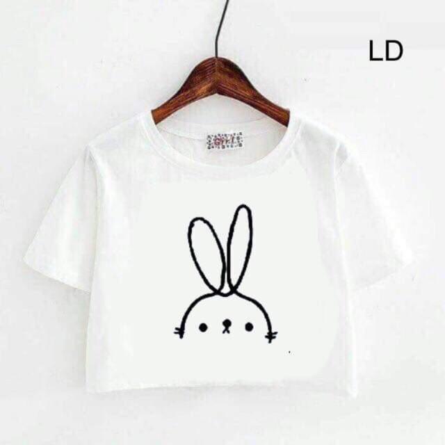 Áo croptop tai thỏ ngắn tay LDU0419