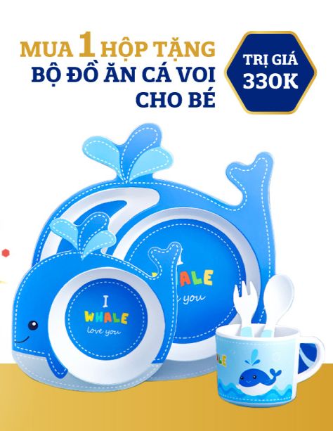 [Tặng 01 bộ đồ ăn cá voi ] Combo 2 lon Sữa bột Nutren Junior 800g