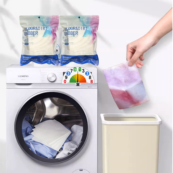 Giấy Giặt hút màu nhuộm Chống Lem Loang màu Quần áo Túi Lưới Giặt Quần Áo Phao Lọc Cặn Bẩn Máy Giặt