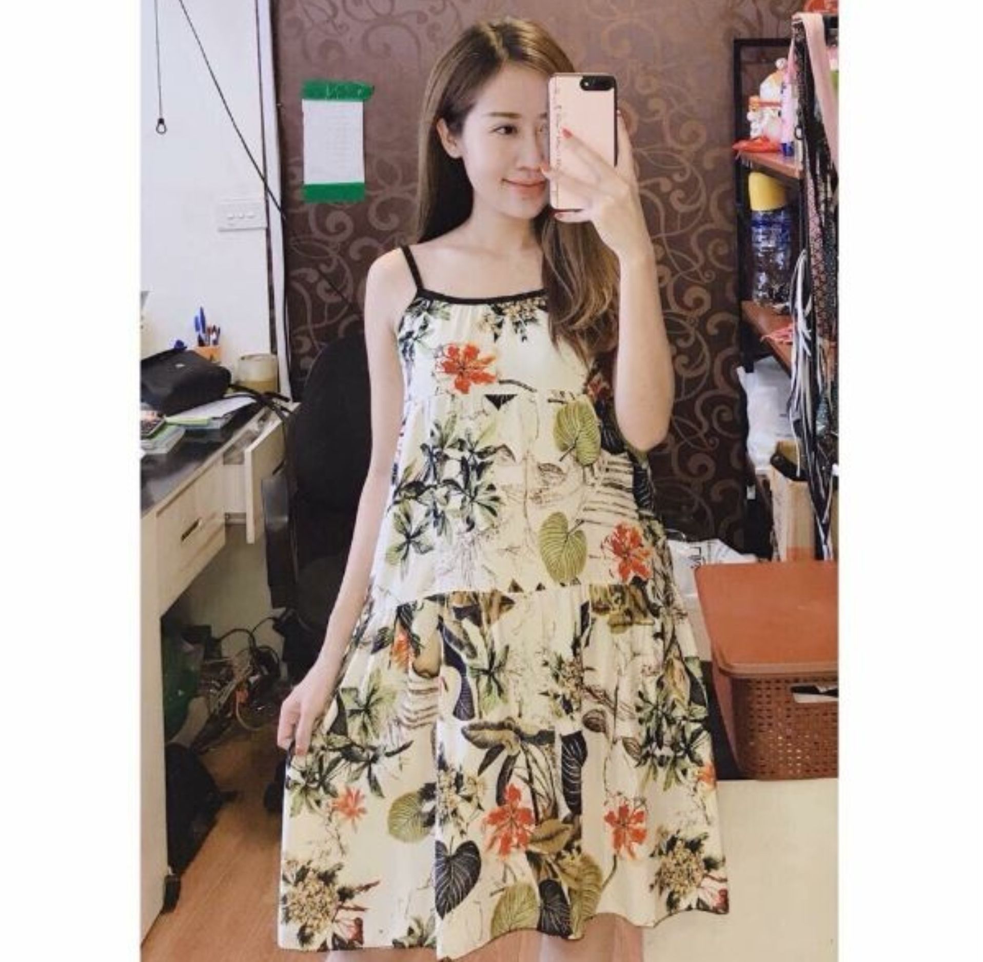 Váy lanh 2 dây chất mát