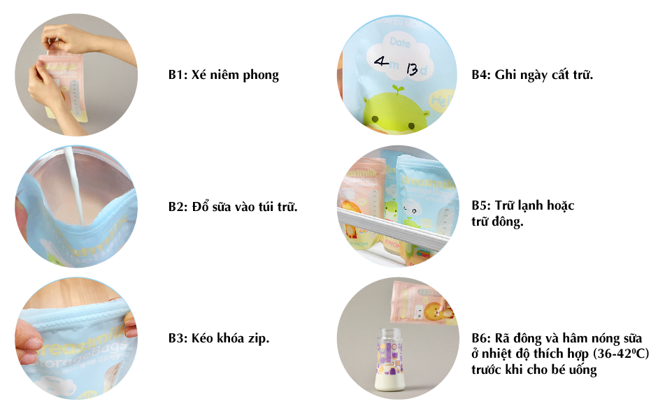 TÚI TRỮ SỮA K-MOM HÀN QUỐC (200ML-20C)