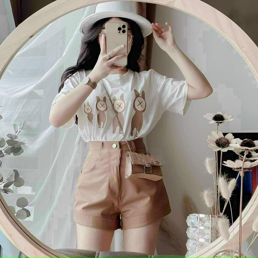 Sét bộ họa tiết dễ thương xinh xinh phong cách trẻ trung