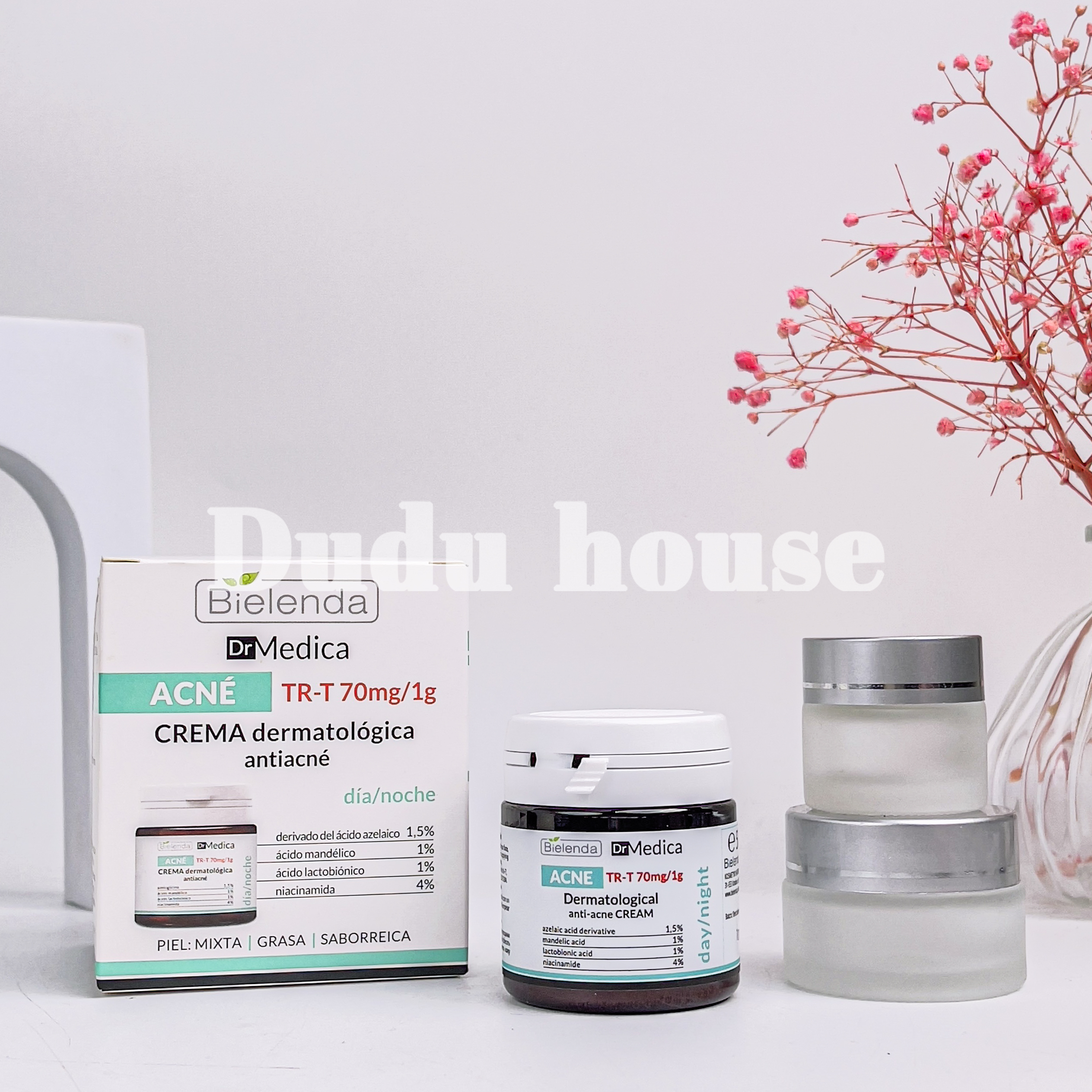Kem dưỡng ẩm Bielenda Dr.Medica Anti-acne Dermatological giảm mụn, mờ thâm 50ml Duduhouse