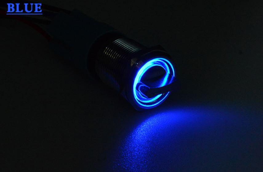 Cong tac van moto Công tắc vặn On Off xe máy moto V1 có đèn tròn 19mm 12V ( 1 bộ có dây )