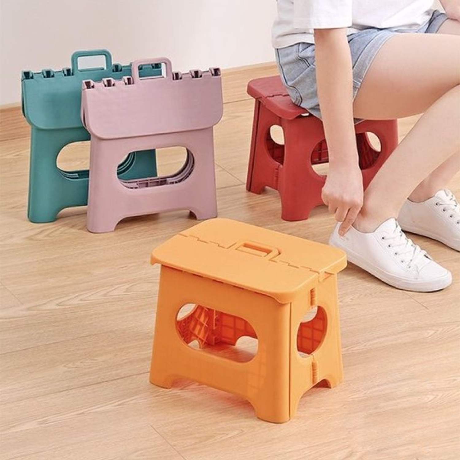 HCM Ghế Nhựa Mini Gấp Gọn Có Quai Xách 2058