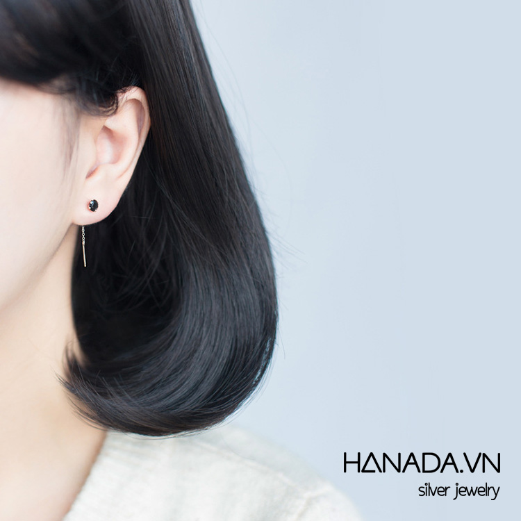 [ LAZXuhuong02 giảm 25K /199K] [HCM]Bông Tai Bạc 925 Hanada Đá Tòn Teng 0398