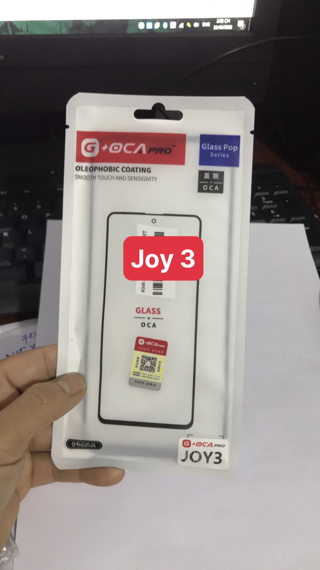 kính ép màn hình sãn keo Vsmart Joy 3