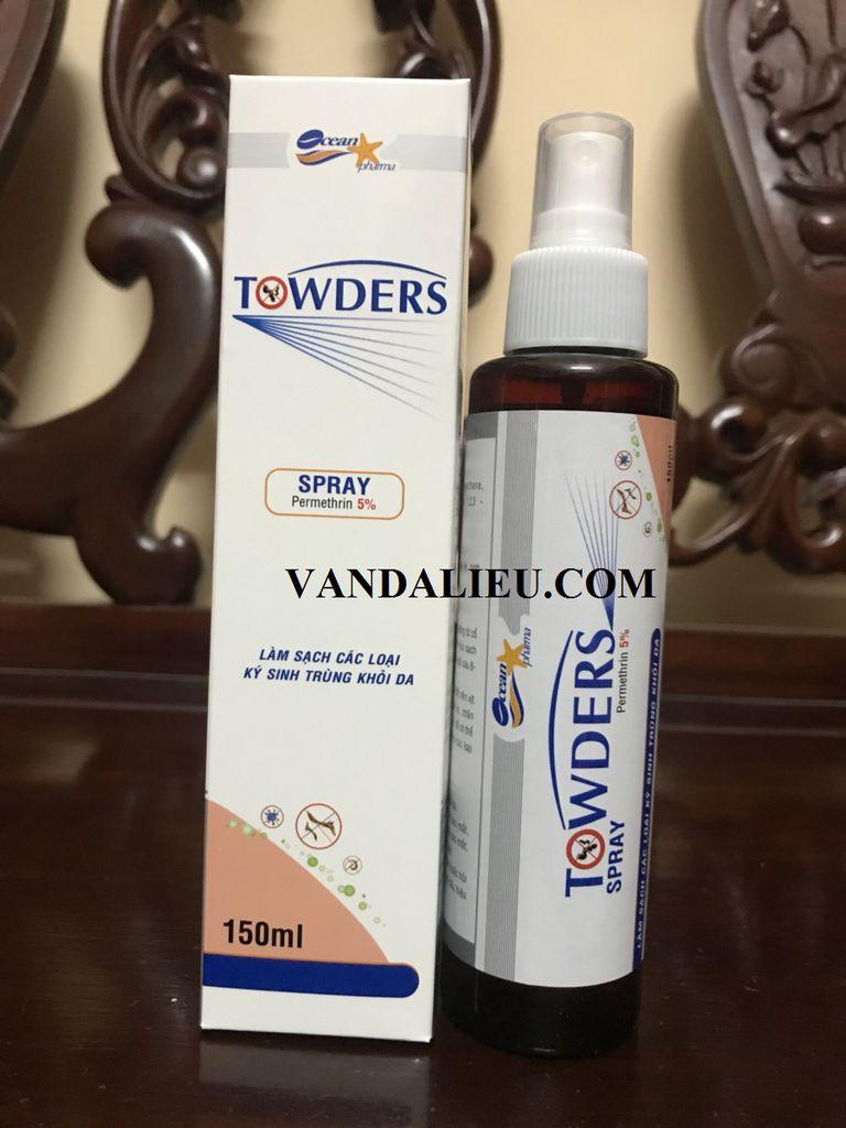 CHAI XỊT GHẺ -TOWDERS SPRAY 150ML. PERMETHRIN 5%.