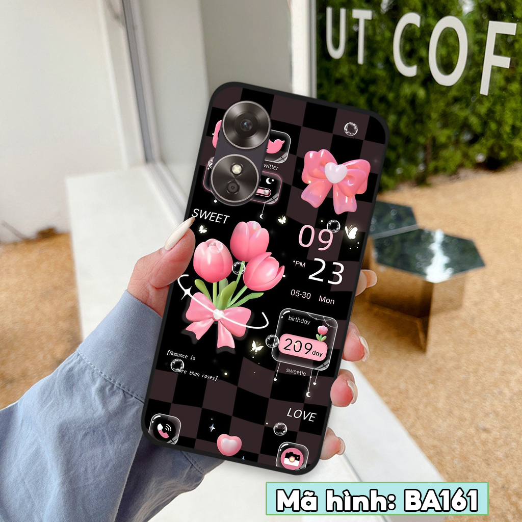 Ốp lưng Oppo A17/ A17K, ốp điện thoại oppo hình gấu thỏ hồng, hình nền dễ thương